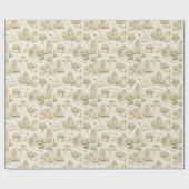 Cathedral Church Wedding Watercolor Ivory Gold Cadeaupapier (Vlak)