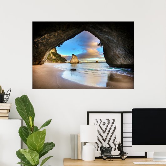 Cathedral-cove, het poster Whanganui-A-Hei (Thuiskantoor)