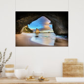 Cathedral-cove, het poster Whanganui-A-Hei (Keuken)