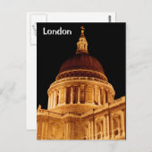 Cathedral Glows at Night St Pauls London Briefkaar Briefkaart (Voorkant / Achterkant)