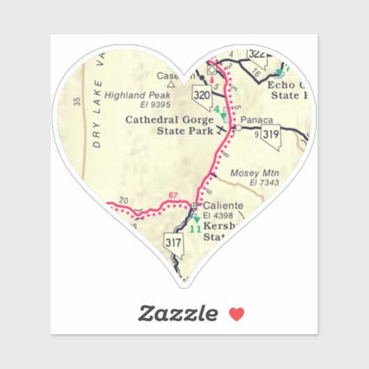 Cathedral Gorge State Park Map Sticker (Vel)