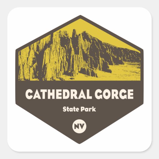 Cathedral Gorge State Park Vierkante Sticker (Voorkant)