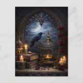 Cathedral Gothic Wall Art – Raven Still Life Briefkaart (Voorkant)