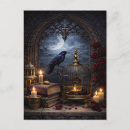 Cathedral Gothic Wall Art – Raven Still Life Briefkaart