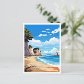 Cathedral Marine Cove Kunstwerk Reisillustratie Briefkaart (Staand voorkant)