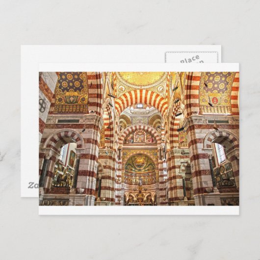 Cathedral Notre Dame de la garde in Marseille Briefkaart (Voorkant / Achterkant)