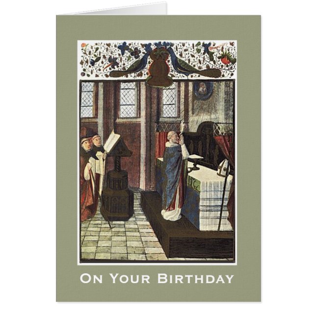 Cathedral Priest Altar Birthday Celebration Card (Voorkant)