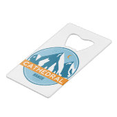 Cathedral Range California Creditkaart Flessenopener (Voorkant Gekanteld)