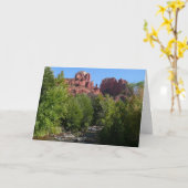 Cathedral Rock and Stream in Sedona Arizona Kaart (Gele Bloem)