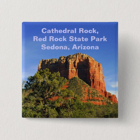 Cathedral Rock, Arizona Vierkante Button 5,1 Cm (Voorkant)