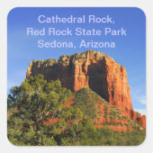 Cathedral Rock, Arizona Vierkante Sticker (Voorkant)