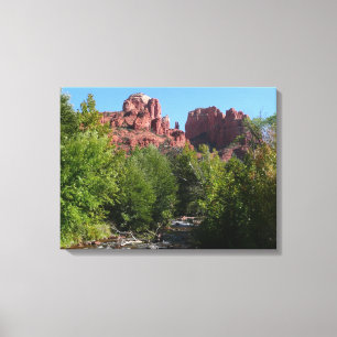 Cathedral Rock en Stream in Sedona Arizona Canvas Afdruk