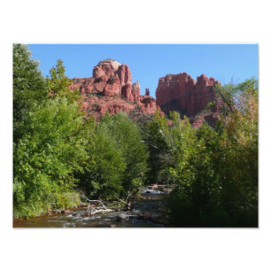 Cathedral Rock en Stream in Sedona Arizona Foto Afdruk