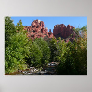 Cathedral Rock en Stream in Sedona Arizona Poster