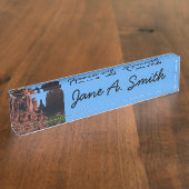 Cathedral Rock in Sedona Arizona Monument Naambordje (Zijkant)