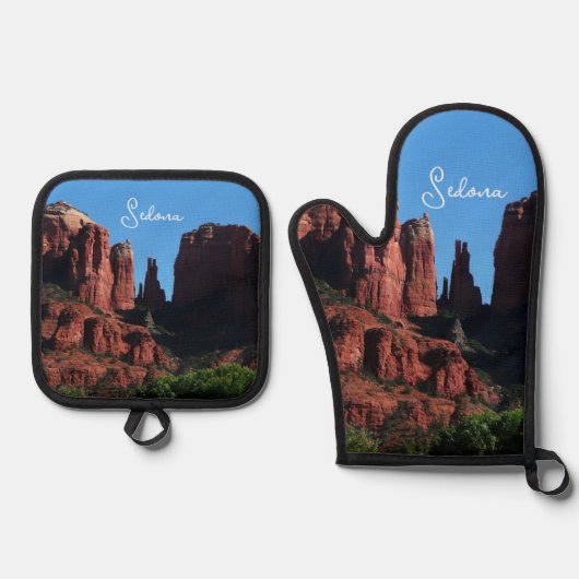 Cathedral Rock in Sedona Arizona Monument Ovenwant & Pannenlap Set (Voorkant)