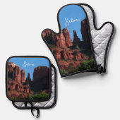 Cathedral Rock in Sedona Arizona Monument Ovenwant & Pannenlap Set (Voorkant / Achterkant)