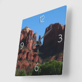 Cathedral Rock in Sedona Arizona Monument Vierkante Klok (Hoek)