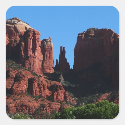 Cathedral Rock in Sedona Arizona Monument Vierkante Sticker (Voorkant)