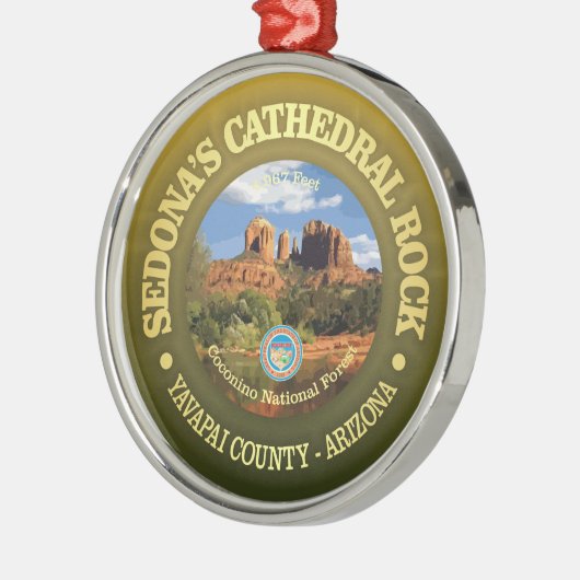 Cathedral Rock (rd) Metalen Ornament (Links)