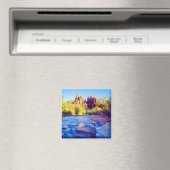 Cathedral Rock reflecterend in Oak Creek, Arizona Magneet (Insitu (Vaatwasser))