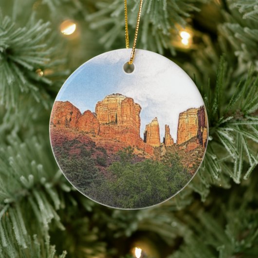 Cathedral Rock Sedona, Arizona Kerstfeestdag Keramisch Ornament (Boom)