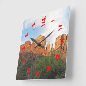 Cathedral Rock Sedona Arizona Red Chinese Numeras Vierkante Klok (Hoek)