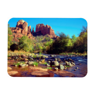 Cathedral Rock weerspiegeld in Oak Creek Magneet