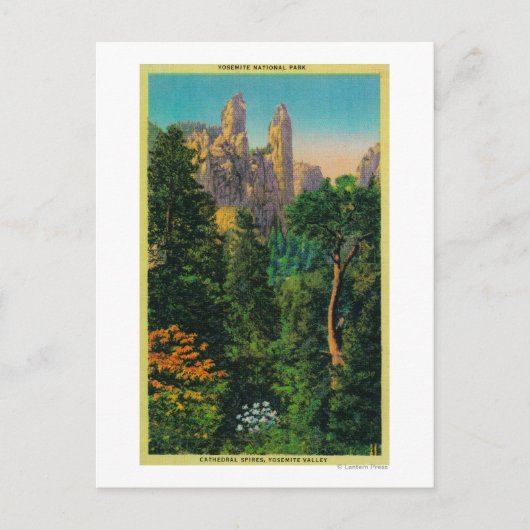 Cathedral Spires en Yosemite Valley Briefkaart (Voorkant)