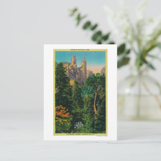 Cathedral Spires en Yosemite Valley Briefkaart (Staand voorkant)