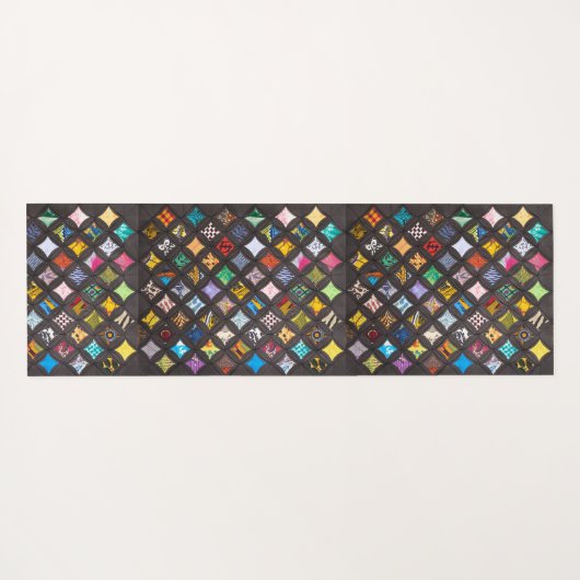 Cathedral window quilt yogamat (Achterkant (horizontaal))