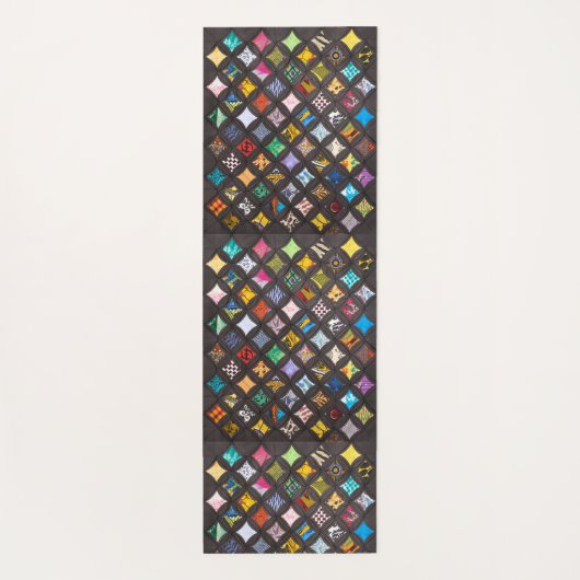 Cathedral window quilt yogamat (Achterkant)
