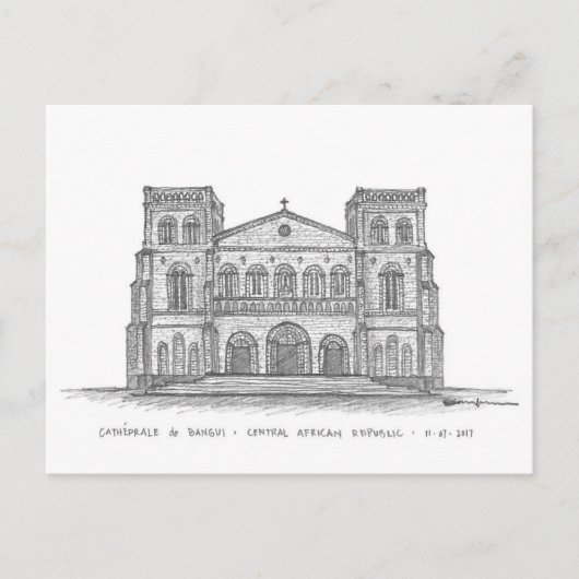 Cathédrale Notre-Dame, Bangui, C.A.R. Briefkaart (Voorkant)