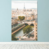 Cathédrale Notre-Dame de Paris, Parijs, Frankrijk Canvas Afdruk (Insitu (Houten vloer))