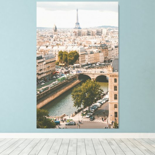 Cathédrale Notre-Dame de Paris, Parijs, Frankrijk Canvas Afdruk (Insitu (Houten vloer))