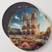 Cathédrale Notre-Dame de Paris Ronde Button 6,0 Cm (Voorkant /achterkant)