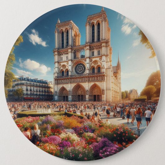 Cathédrale Notre-Dame de Paris Ronde Button 6,0 Cm (Voorkant)