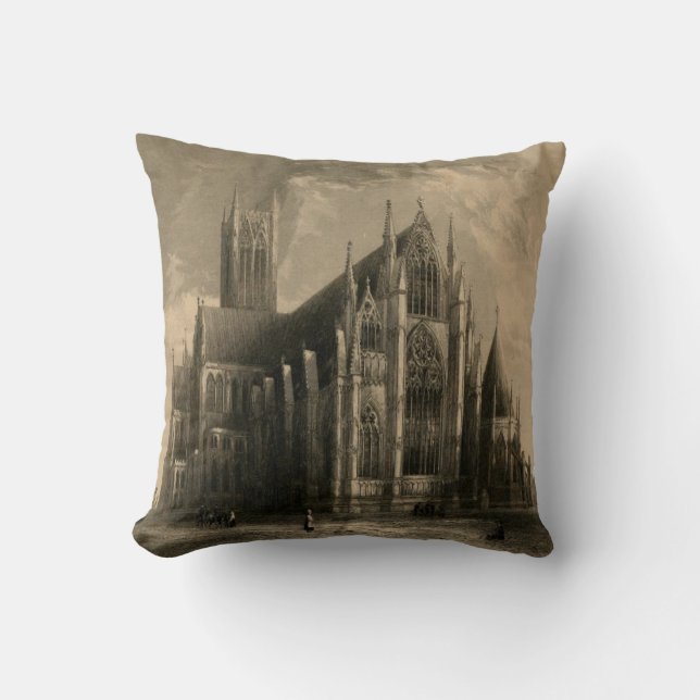 Cathedrals of England: Lincoln 1836 Pillow Kussen (Voorkant)