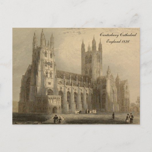 Cathedrals of England Series: Canterbury 1836 Briefkaart (Voorkant)