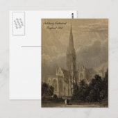 Cathedrals of England Series: Salisbury 1836 Briefkaart (Voorkant / Achterkant)