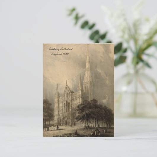 Cathedrals of England Series: Salisbury 1836 Briefkaart (Staand voorkant)