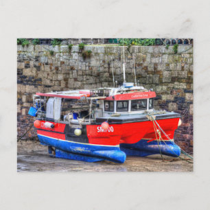 Catherine Anne Boat Newquay Harbour Feestdagenkaart
