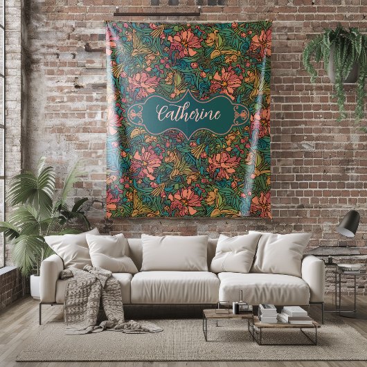 Catherine Art Nouveau Fleece Blanket Deken