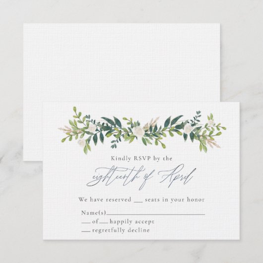 Catherine & Bo RSVP-kaarten Kaart (Voorkant / Achterkant)