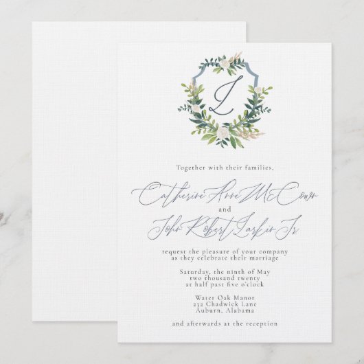 Catherine & Bo Trouwkaart Kaart (Voorkant / Achterkant)