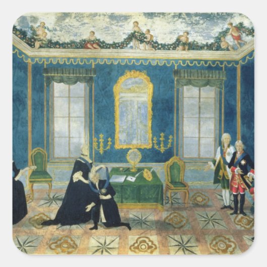 Catherine II herinnert kanselier Alexey Vierkante Sticker (Voorkant)