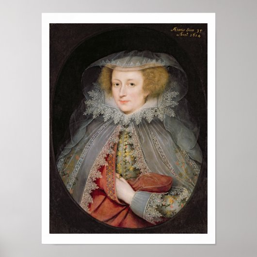 Catherine Killigrow, Lady Jermyn, 1614 (olie op pa Poster (Voorkant)