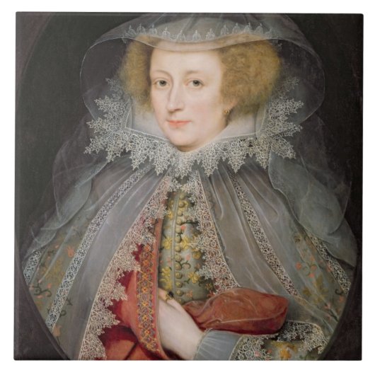 Catherine Killigrow, Lady Jermyn, 1614 (olie op pa Tegeltje (Voorkant)