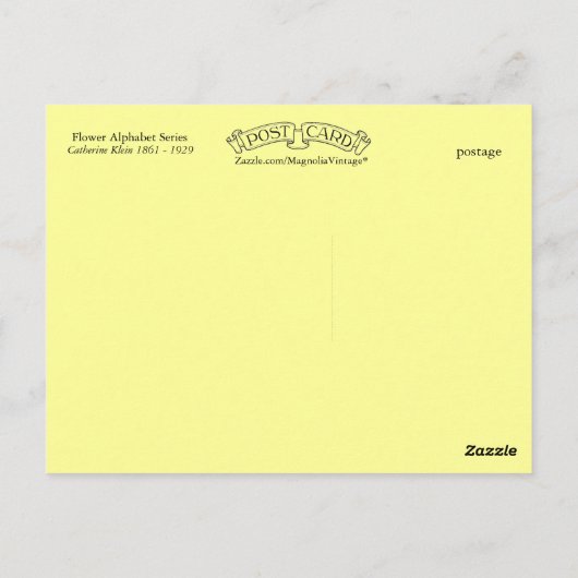 Catherine Klein Flower Alphabet C Chrysanthemum Briefkaart (Achterkant)