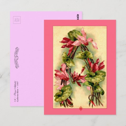 Catherine Klein Flower Alphabet Letter A Briefkaart (Voorkant / Achterkant)